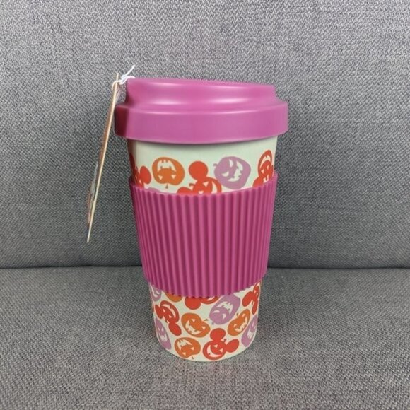 Disney Mickey Halloween Pumpkin Bamboo Travel Mug - Picture 2 of 3